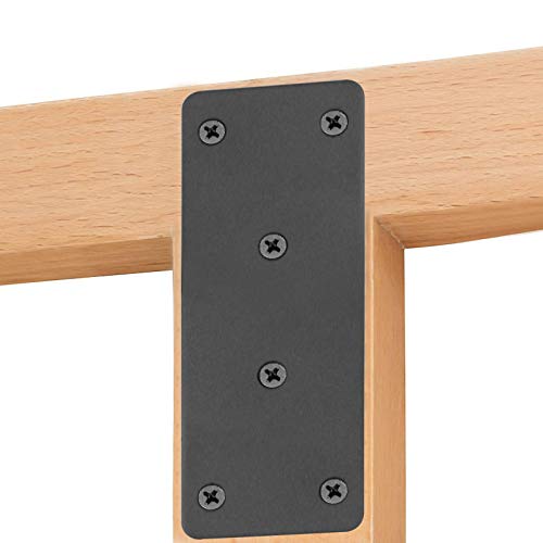 10 Pack 5" x 1-7/8" Black Flat Mending Plate, Straight Bracket