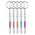 5 Pcs Eyeglass Screwdriver Repair Kit Precision 4 in 1 Mini Screwdrivers Set,Sunglass Watch Toy Repair with Keychain, Stainless Steel Alloy Tool,Flat Head, Phillips, Hex(5 colors)