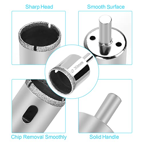 12 Pcs Diamond Drill Bits for Ceramic, Diamond Hole Saw Drill Bit Set Kit, Premium Glass Drill Bit for Bottles, Pots, Marble, Granite Stone, Tile Cutting 0.16 Inch - 1.18 Inch（4 mm - 30 mm） YLYL - size: 0.16 Inch - 1.18 Inch（4 mm - 30 mm）