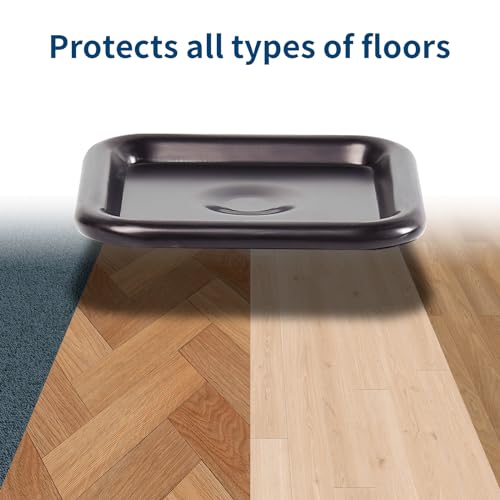 Ezprotekt 2.5" Square Carpet Bottom Furniture Caster Cups, 16 Pcs Reusable Furniture Coasters, Felt Furniture Sliders Pads to Protect Hardwood, Tile or Carpetd Floors from Scratches (Brown/Gray) - size: 2.5"(2-1/2")