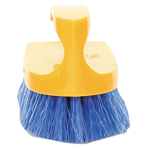 Rubbermaid Commercial Products Iron Handle Scrub Brush 6-inches Polypropylene Fill Cobalt Bristles For Hard Scrubbing on Tile/Grout/Floors/Walls/Countertops