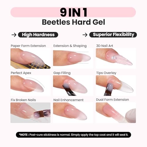 Beetles Hard Gel Jelly Pink, 30g 9 in 1 HEMA-Free Builder Nail Gel - color: Jelly Pink HEMA-Free 30 g