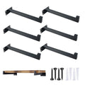 OVOV 6 Pack 12 Inch Black Shelf Brackets with Lip Wall Shelf Brackets - color: Black, size: 12 Inch