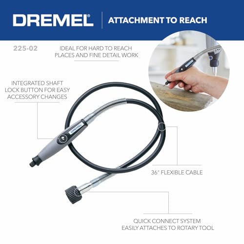 Dremel Flex Shaft Rotary Tool Attachment, Comfort Grip, 36” Cable (225-02)