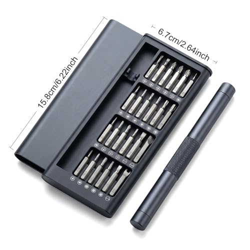 24-in-1 Precision Screwdriver Set, Mini Electronics Repair Tool Kit with Torx Bits, Magnetic Driver & Portable Case for MacBook, Laptop, iPhone, PS5, Xbox, Switch, Glasses, Watch & Ring Doorbell
