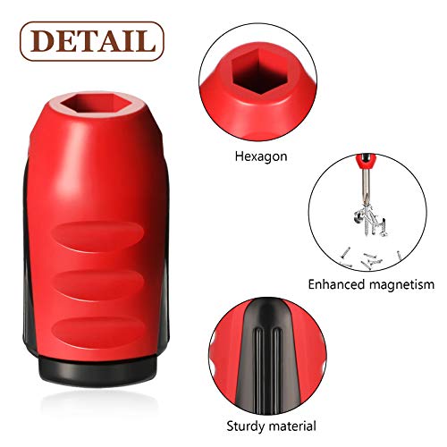 Ripeng 5 Pcs Magnetic Screw Holder Rings, 1/4 Inch/ 6.35 mm, Red - color: Red
