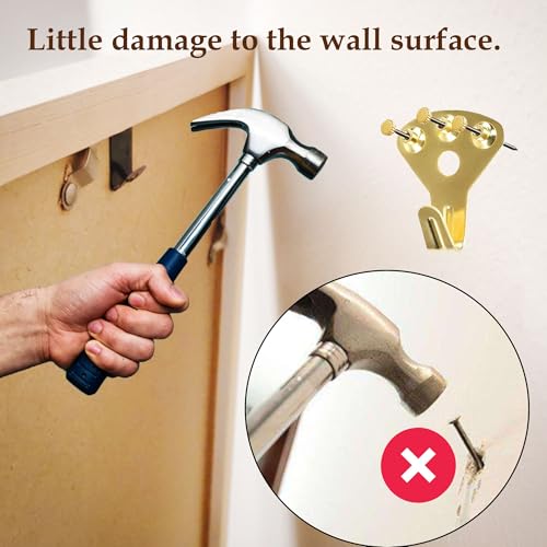 12PCS 100lbs Heavy Duty Picture Hangers with Nails,Picture Hanging Hooks,Heavy Picture Hanging Hardware Used in Wooden Wall & Drywall for Mirror, Photo Frame,Clock,House Decoration - style: Style A
