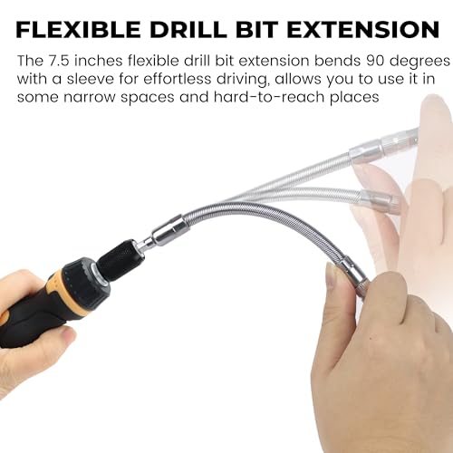 MULWARK Screwdriver Bit Set & Socket Kit, 63-Pieces Ratcheting Screwdriver Set with Case, 63 in 1 Multi Bit Screw Driver for Home DIY, Electronics, Car Emergency and Garage