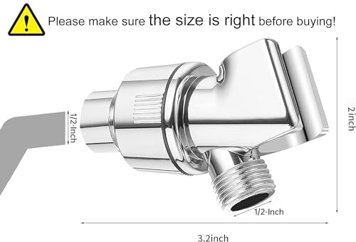 Shower Arm Holder for Handheld Shower Head, Adjustable Mount Bracket - color: Silver Color