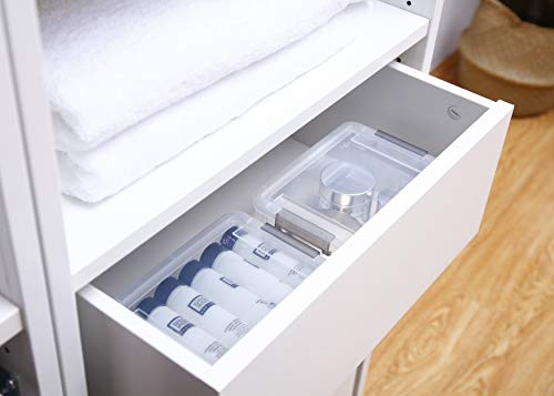 Citylife 10Packs 1.3Qt Small Storage Bins with Lids,Stackable Clear - color: Clear White, size: 1.3 QT(10 Pack)