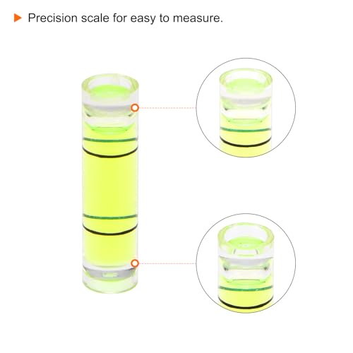 HARFINGTON 10pcs Small Cylindrical Bubble Level Vials 6.5x25.5mm PMMA Mini Horizontal Bubble Spirit Level Measuring Layout Tools for RV TV Picture Frame Hanging Tool Leveler - size: 6.5x25.5mm