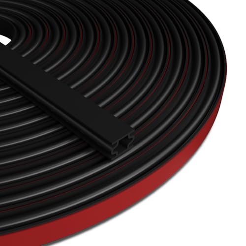 Black D-Shape Weather Stripping 20Ft (Fits 0.2–0.3in Gaps) - color: Black, size: 0.31" Thick x 20 Ft