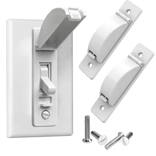 Child Proof Light Switch Cover Guard, 2 Pack Toggle Switch Lock,White - color: White, size: 2 Pack