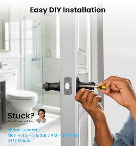 Veise 6 Pack Interior Privacy Door Handle Levers Lock Keyless, Matte Black - color: Matte Black