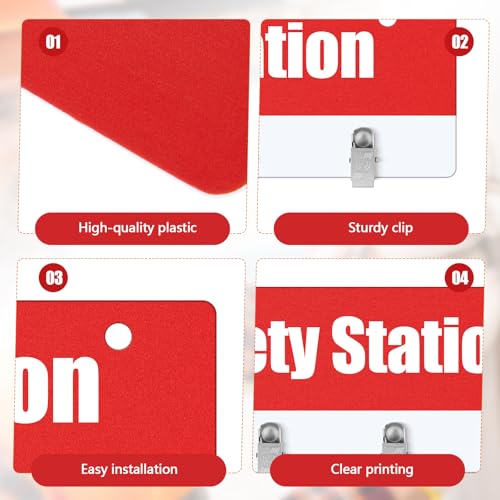 Honeydak Cut Glove Station Wall Mount - style: Red 4 Clips Style