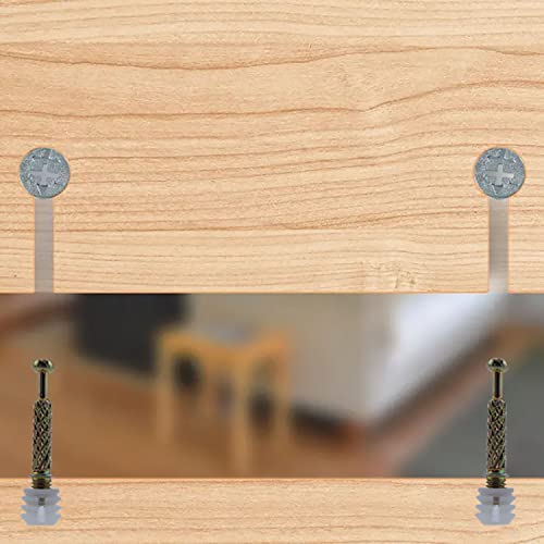 Cam Lock with Dowel RLECS 10PCS Furniture Connecter Cam Lock Fittings, 14.6x9.5mm Cam Bolt Nut and 6x40mm Dowel with Pre-Inserted Nut Replacement Parts