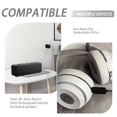 Speakers Charging Cable Charger Cord [Micro 5-ft] for Bose Jbl Beats Sony Anker Wireless Bluetooth Speakers Headphone Headset Earphone, and More