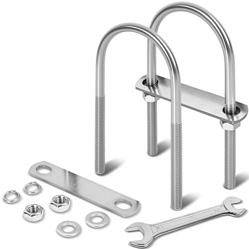 2 Sets M10 U Bolts 3 Inch Wide, 3/8" x 3"W x 6" L | 304 Stainless Steel U Bolt Heavy Duty for boat trailer with Nuts, Bolt Plate and Washers,3/8 u bolt 3 inch,Metric bolts - size: M10 x 78mm x 162mm