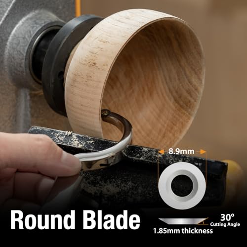 POWERTEC 71827 Carbide Tipped Woodturning Tool 3 Piece Set with Straight, Shallow Swan Neck & Deep Swan Neck for Deep Hollowing Work, Wood Lathe Chisel with Replaceable Tips - style: 3pcs set for deep hollowing