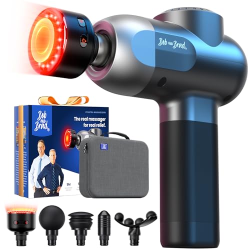 BOB AND BRAD C2 Ultra Massage Gun with Heat, Red LED & Infrared, FSA Eligible Deep Tissue Percussion Massager for Pain Relief, Electric Muscle Recovery for Athletes, HSA Approved - color: Phantom Black