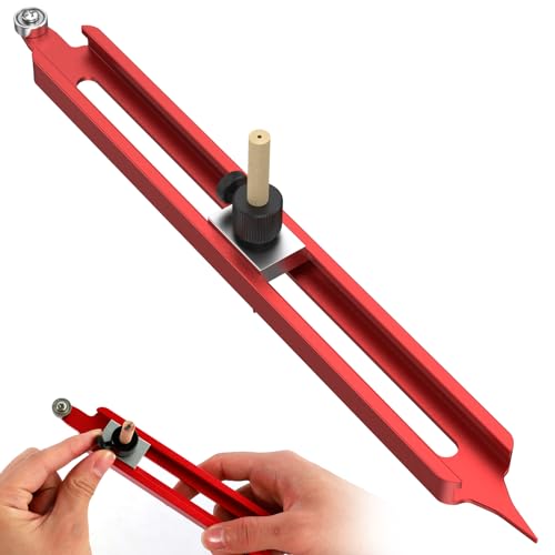 Contour Gauge Scribe Tool, Precise Profile Scribing Ruler with Adjustable Pencil Holder, Aluminum Alloy Woodworking Edge Corner Measuring Profile Duplicator Contour Gauge for Tiles Carpenter