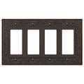 Amerelle 43R4VB English Garden Wallplate, 4 Rocker, Cast Metal, Aged Bronze, 1-Pack - color: Aged Bronze, size: 4 Rocker