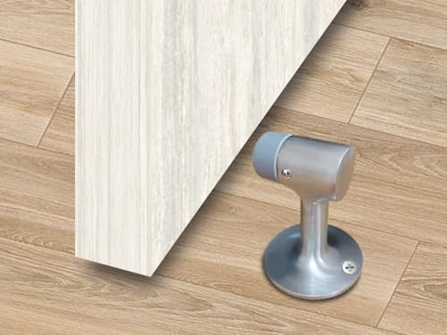 QCAA Solid Brass Door Stop, 3" Height, Satin Chrome, 1 Pack - color: Satin Chrome (3"), size: 1 Pack