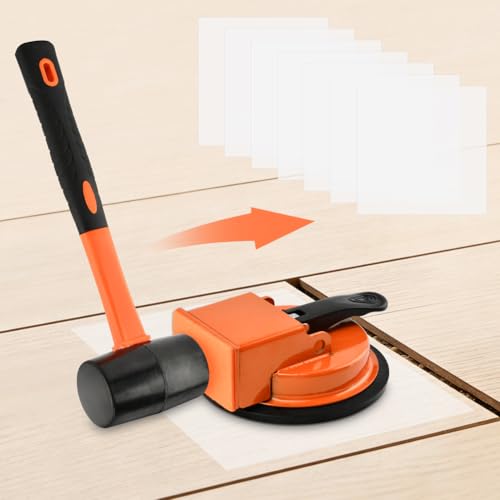 Floor Gap Repair Kit – Rubber Mallet + 7 Sticky Pads, Enhanced Suction Cup for Vinyl/Laminate