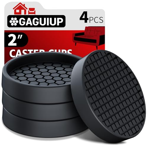 Non Slip Furniture Pads for Hardwood Floors - 4PCS 2" Caster Cups, Round | Furniture Stoppers to Prevent Sliding, Anti Slip Furniture Coasters Cup, Floor Protectors for Furniture Bed Couch Chair,Black - size: 2" 4pcs Black