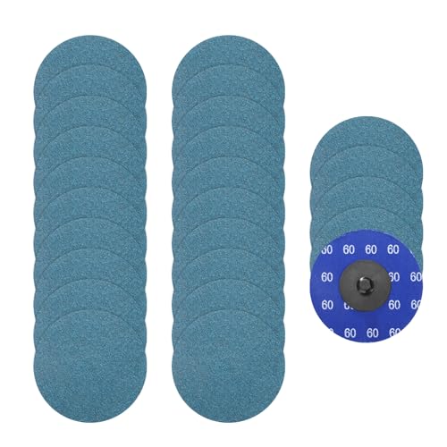 25 Pcs 3" 60 Grit Quick Change Surface Conditioning Discs | Aluminum Oxide Die Grinder Sanding Disc for Surface Prep Deburr Polish Rust Paint Removal, Blue - size: 3" (60 Grit)