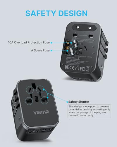 VINTAR Universal Travel Adapter 30W, International Power Adapter - color: 30W Black