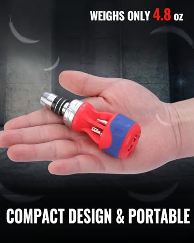 WORKPRO 12-in-1 Stubby Ratcheting Multi-bit Screwdriver - size: Stubby