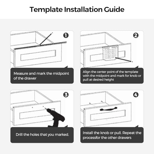 Ravinte Cabinet Door Drawer Hardware Installation Template Kit,Small,1 Pack - size: Align Sizes: 3'' / 3.75'' / 5''