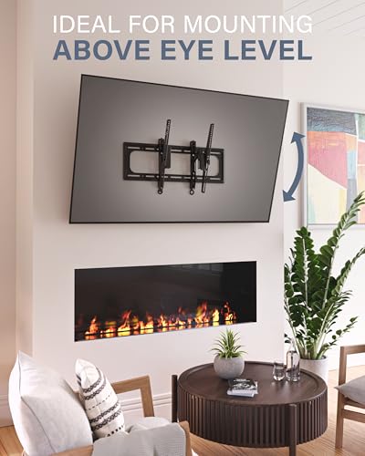 SANUS Tilting TV Wall Mount for 46" - 90” TVs or 150lbs - Premium Tilt Mount w/Universal Fit - Smooth 5.7" Extension Allows for Cable Management - Includes Hardware & Drill Template for Easy Install