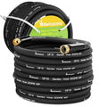 Beitopamz 150 ft Garden Hose, 5/8 in Heavy Duty Water Hose, Flexible and Durable, Lightweight Rubber Hybrid Hose, Leak-Free Connections, Male to Female 3/4'' Brass Fittings for Patio, Lawn, Black - size: 150ft Male to Female
