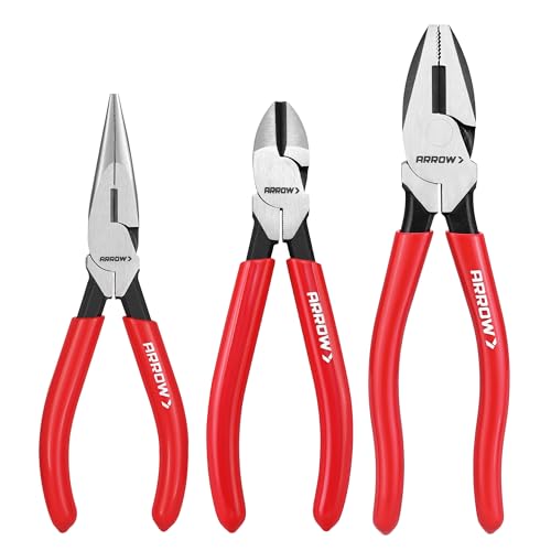 ARROW 3PCS Pliers Set, Premium Carbon Steel, High Leverage Design