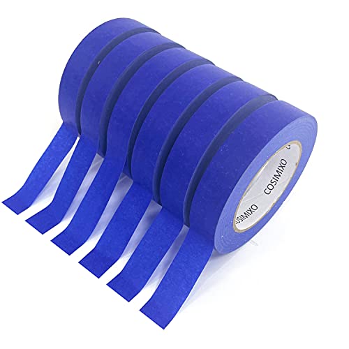 COSIMIXO Blue Original Multi-Surface Painter's Tape,0.94 inches x 60 Yards 6 Rolls Residue Free Wall Painting Blue Masking Tape with Sharp Lines - size: Blue 0.94 in x 60 yds 6-Pack