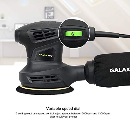 GALAX PRO 13000OPM Random Orbital Sander 6 Variable Speed with 15 Sandpaper - style: 280W