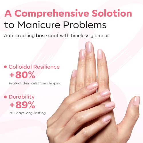 modelones Milky Pink Builder Nail Gel Rubber Base Coat Soap Nails - color: Rubber Base Coat Milky Pink