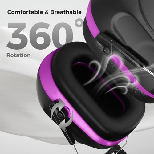 ProCase Hearing Protection Ear Muffs SNR 33dB, Noise Cancelling Headphones - color: 1 - Purple