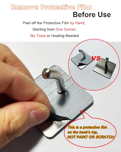8 Pack Adhesive Wall Hooks, Self-Adhesive Hooks for Bathroom, Door Back Stick-On Towel Hooks, Hanging Coat Hat Key Washcloths Aprons Oven Mitts for Kitchen Shower Garage Home, Silver - color: Silver-45°