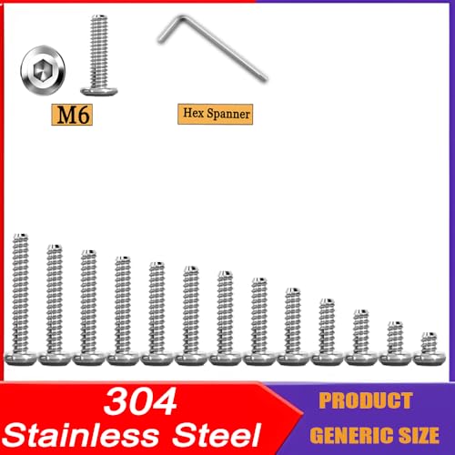 Metuja 5/16-18x1 Flat Head Hex Socket Cap Screws Bolts,304 Stainless Steel Fully Threaded Machine Screws with Hex Key (50PCS) Corrosion-Resistant for Furniture/Machinery - size: 5/16-18 x 1"