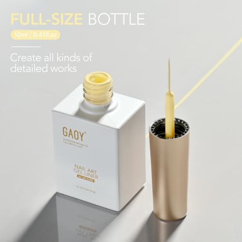 GAOY Yellow Swirl Gel Nail Polish Art Liner, 12ml Pastel Butter Color - color: Lemon Yellow