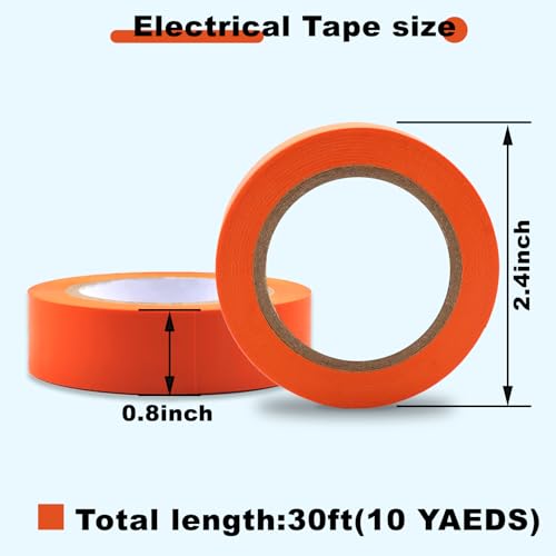 Romeda 9 Pack Coloured Electrical Tape, Electrical Tape Colours Water, Sun, and Oil Resistant, Suitable for Most Domestic, Commercial, and Industrial environments. - color: Mix Colors