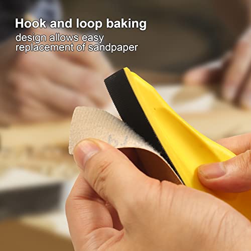 MAXMAN Sand Paper Sanding Block, 70Pcs Sandpaper Assortment, for Crafts - style: Yellow 80-600 Grit