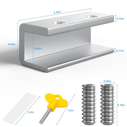 Window Locks,2Pack Bulk Sliding Security Window Lock with Key Silver - size: 2 Pack