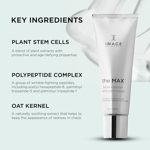 IMAGE Skincare, the MAX Facial Cleanser, Silky Face Wash with Peptides for Youthful Looking Skin, 4 fl oz