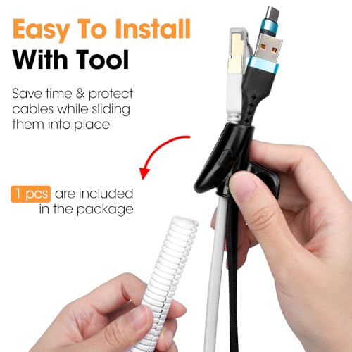 50 FT Wire Loom 1/2 Inch, Split Wire Loom Tubing Wire Conduit with Installation Tool, Flexible Wire Protector Tubing – White - color: 1/2" x 50ft-White