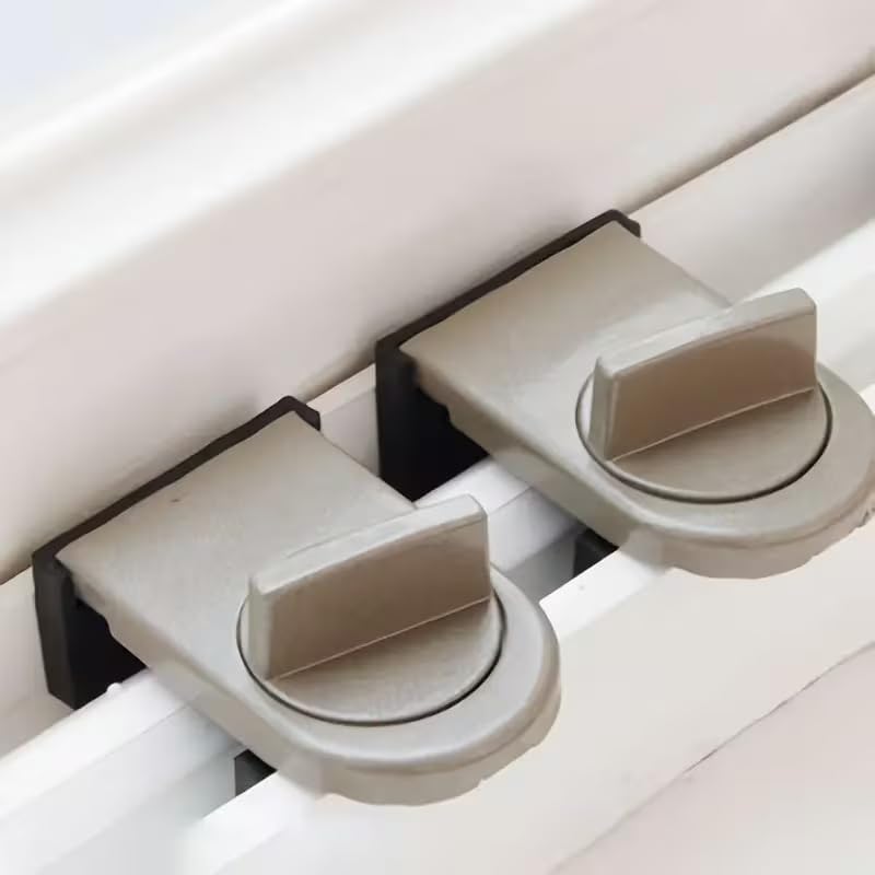 2pcs Heavy-Duty Aluminum Locks for Sliding Doors and Windows, Anti-Theft, Anti-Pinch and Anti-Drop Design