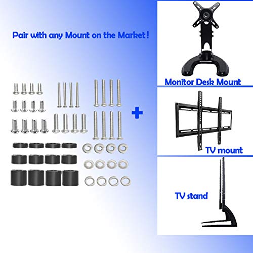 Universal TV Mounting Hardware，Stainless Steel304 TV Mount Screw, Pack Contains M4, M5, M6, TV Screws Washers and Spacers - Works with VESA Wall TV Mount or Monitor Mounting
